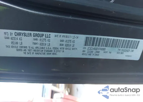 2015 Dodge Charger Se z USA, uszkodzony, nr VIN 2C3CDXBG6FH740889